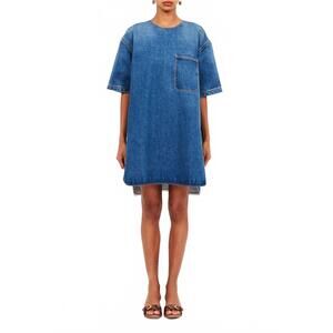 NEW ULLA JOHNSON joan tunic dress in denim